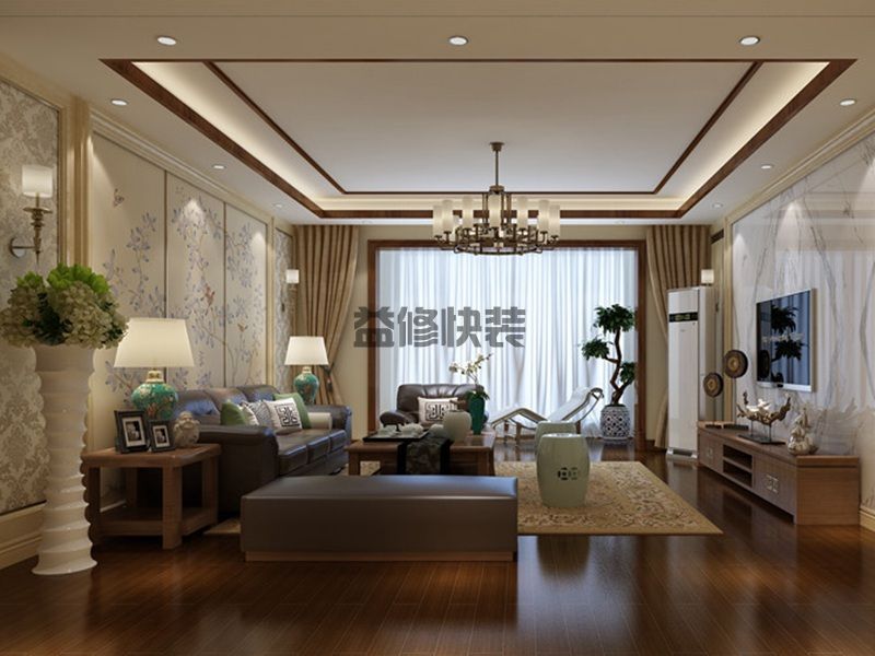 中式风格客厅装修设计效果图(图1)