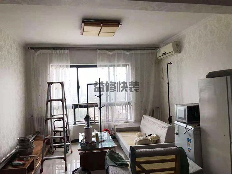 天津武清区客厅翻新,二手房翻新,墙面粉刷(图2)